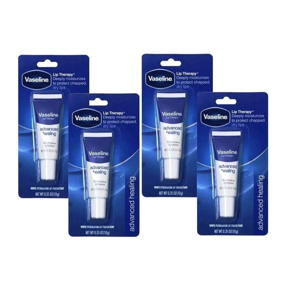 Vaseline Lip Therapy Advanced Formula 0.35 oz Ounce (Pack of 4), White
